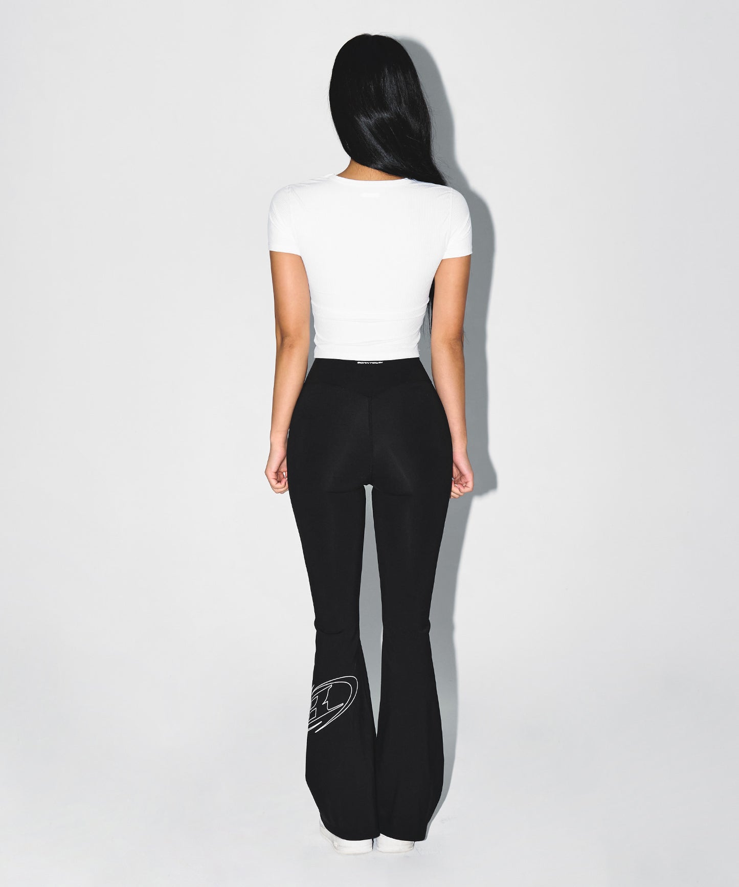 W STROKE B FLEECE BOOTS CUT LEGGINGS [BLACK]