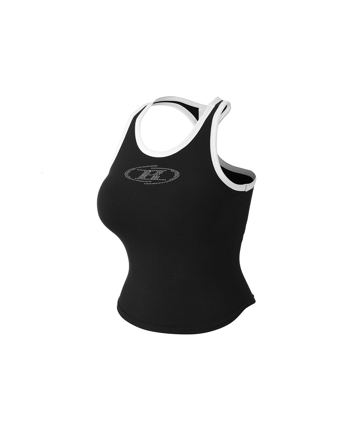 IN STOCK* W SPARKLING B RACER BACK TOP [BLACK]