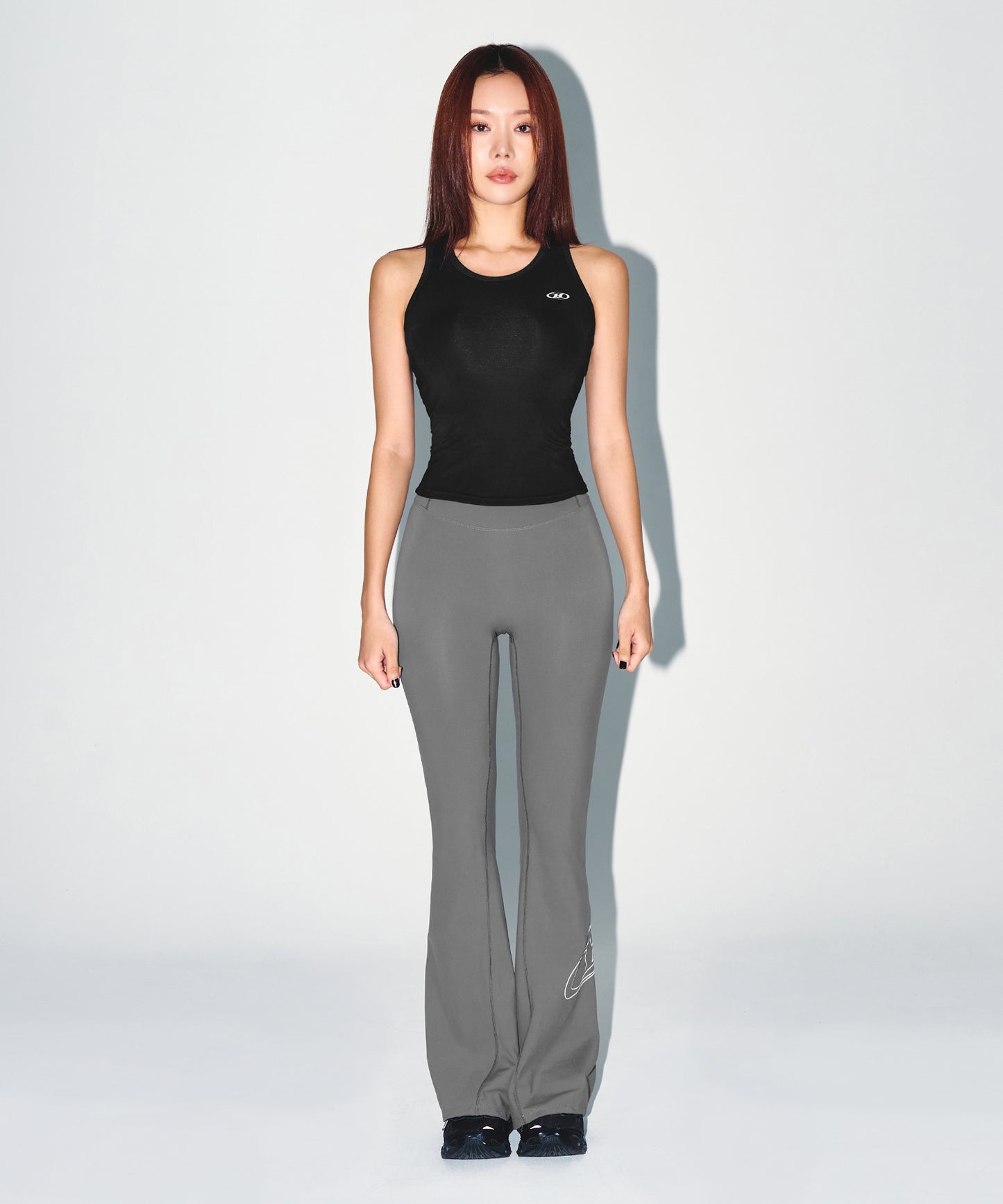 W STROKE B FLEECE BOOTS CUT LEGGINGS [CHARCOAL]