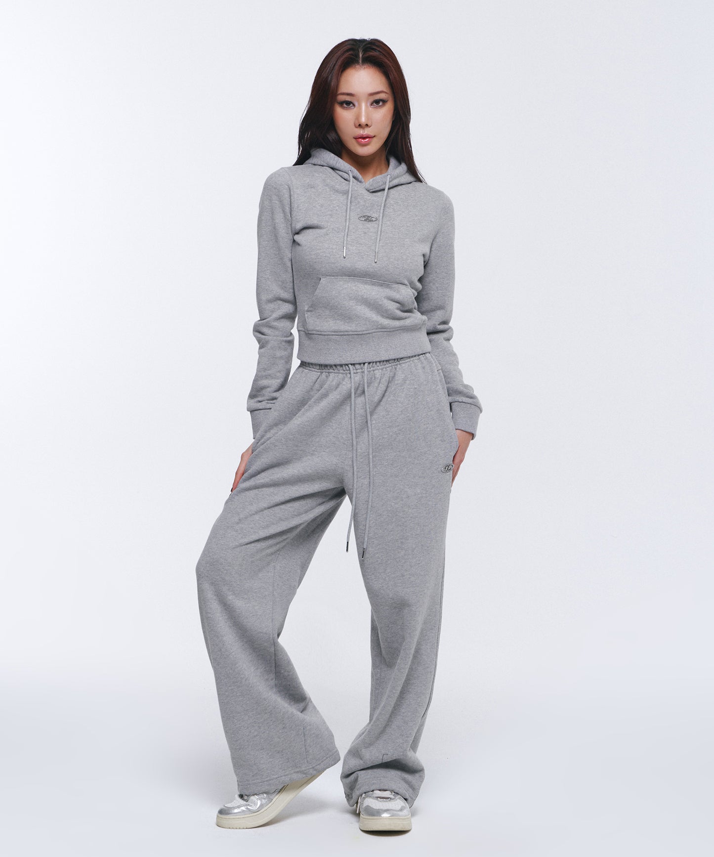 W B PENDANT COTTON SWEAT PANTS [MELANGE GREY]