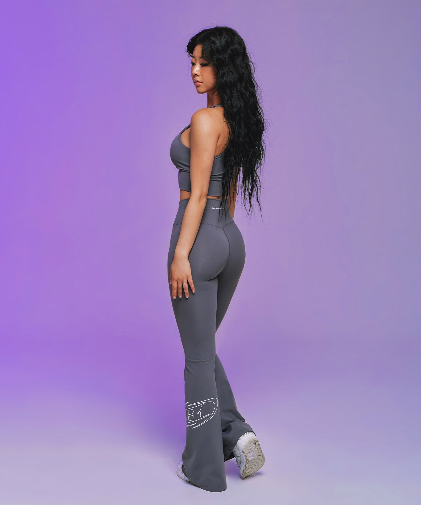 STROKE B BOOTS CUT LEGGINGS [GREY]