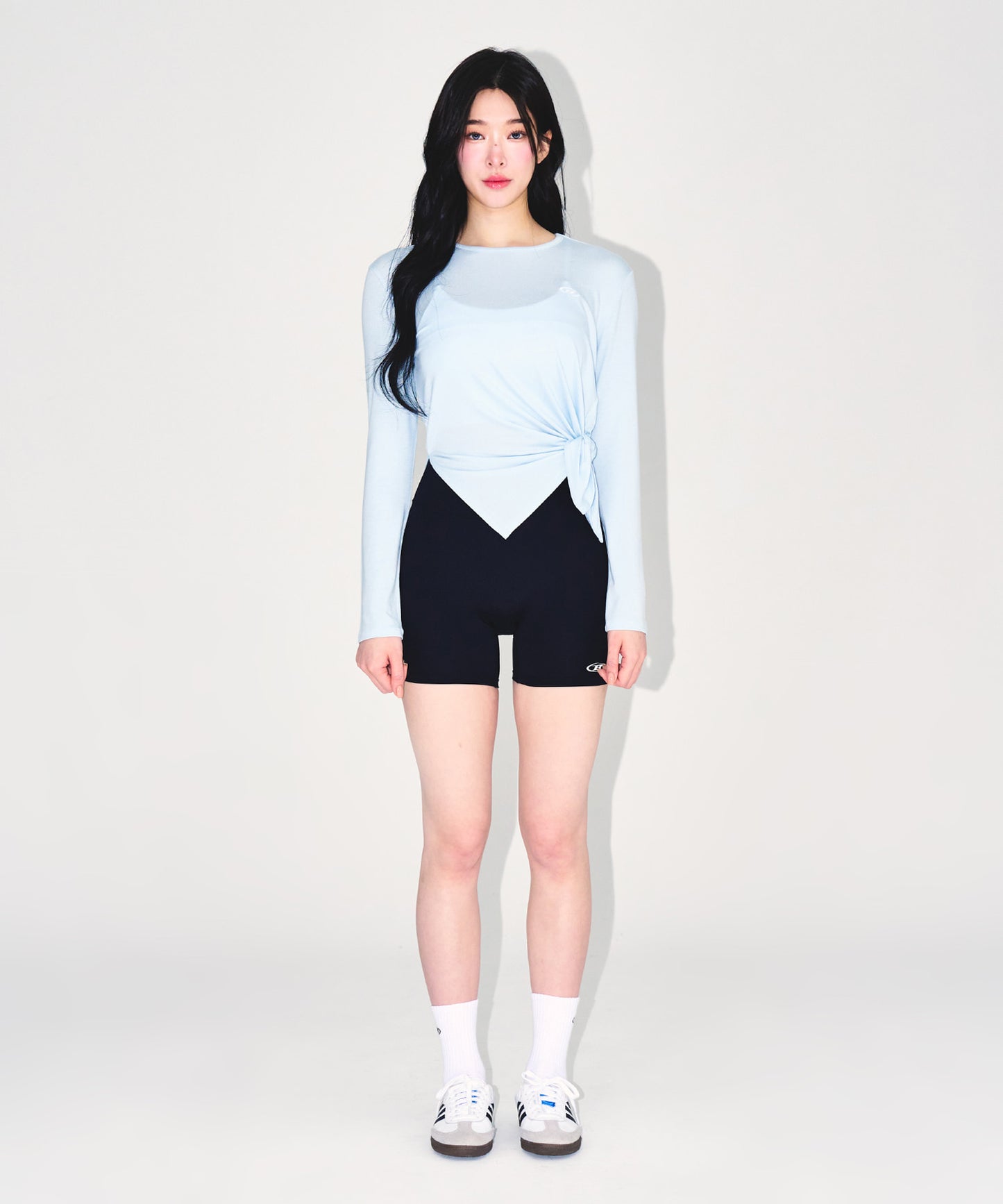 W MODAL TIE LONG SLEEVE [SKY BLUE]