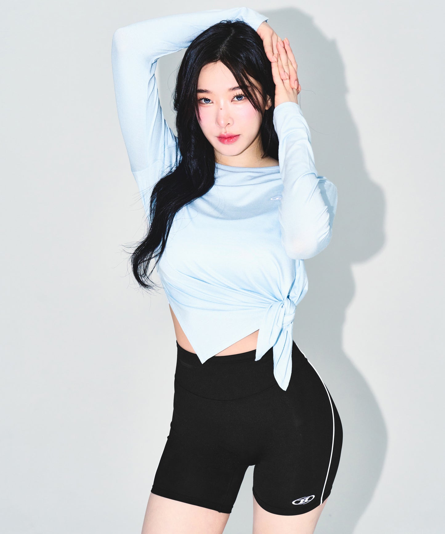 W MODAL TIE LONG SLEEVE [SKY BLUE]