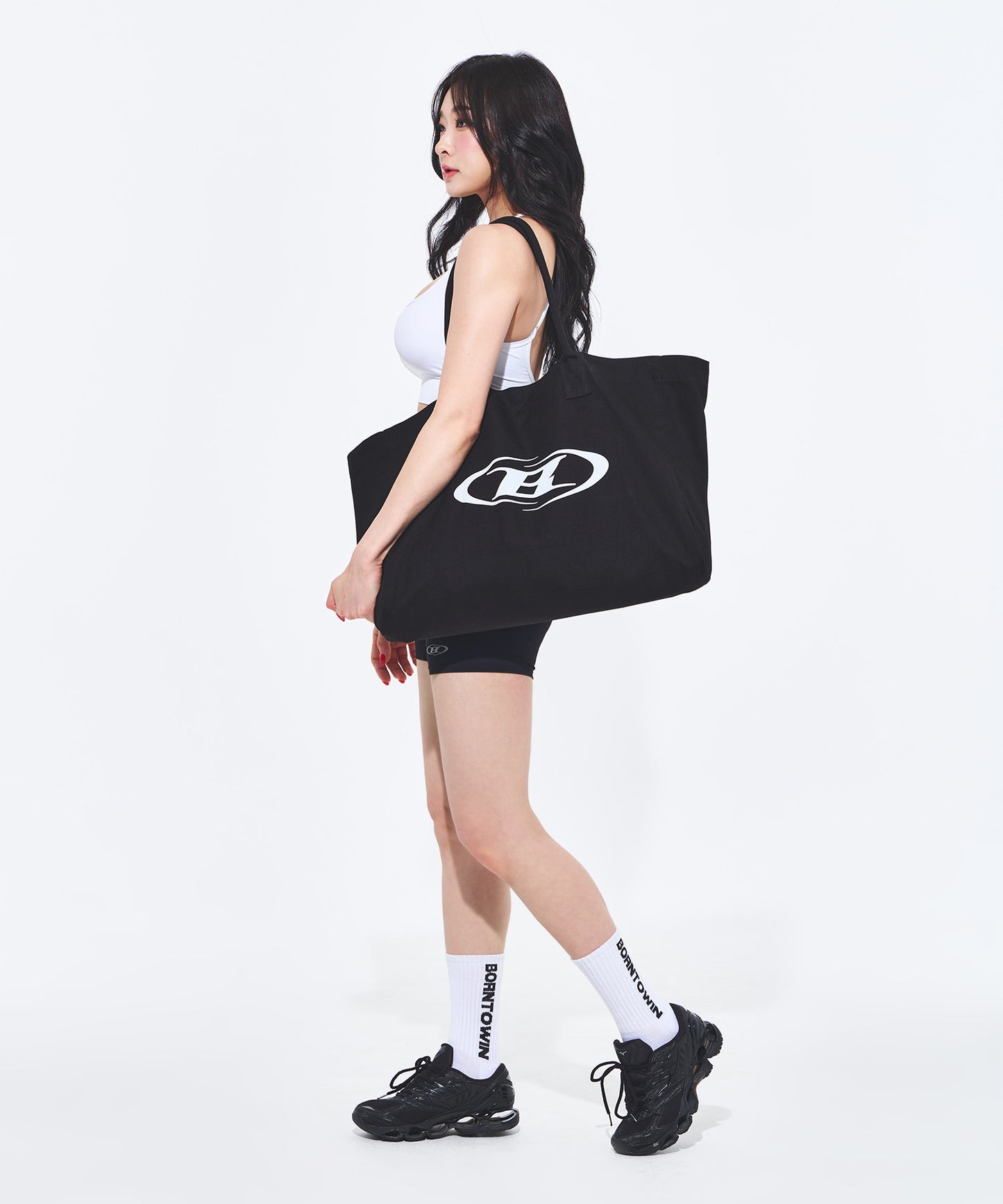 SYMBOL B LOGO SHOPPER BAG [BLACK]