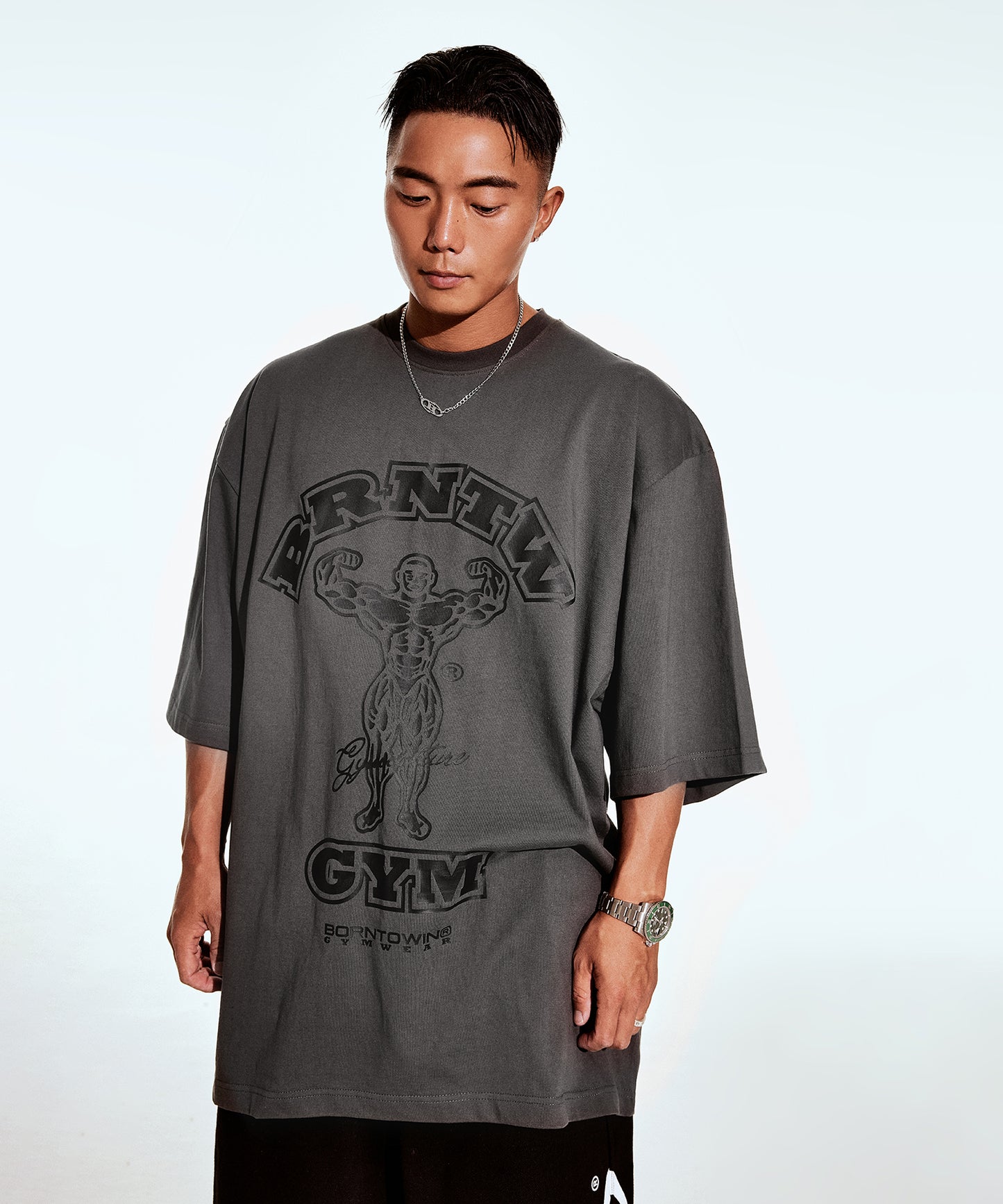 RAISEBORN OVER FIT T-SHIRTS [CHARCOAL]