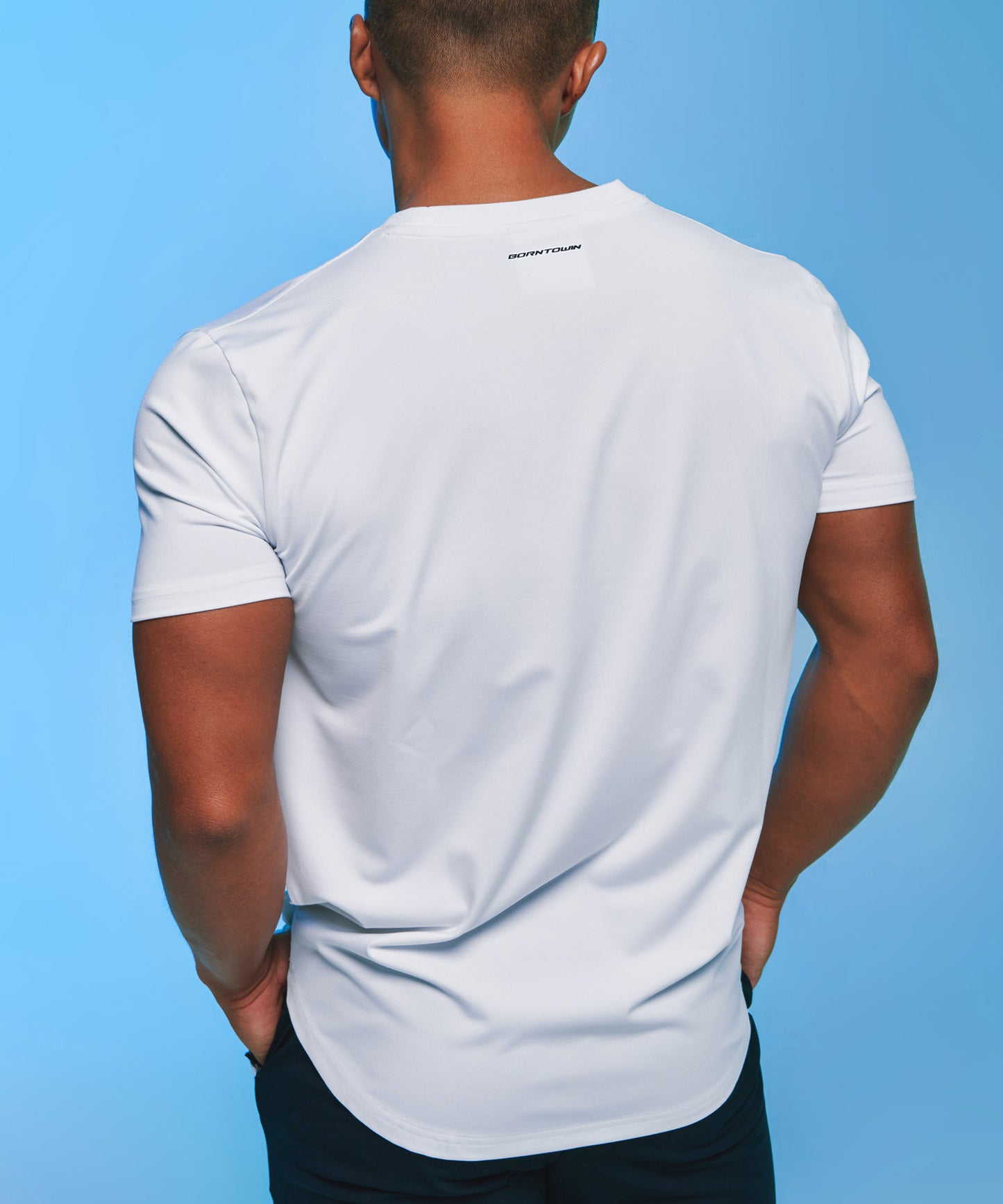 QUICK DRY SEMI MUSCLE FIT T-SHIRTS [WHITE]