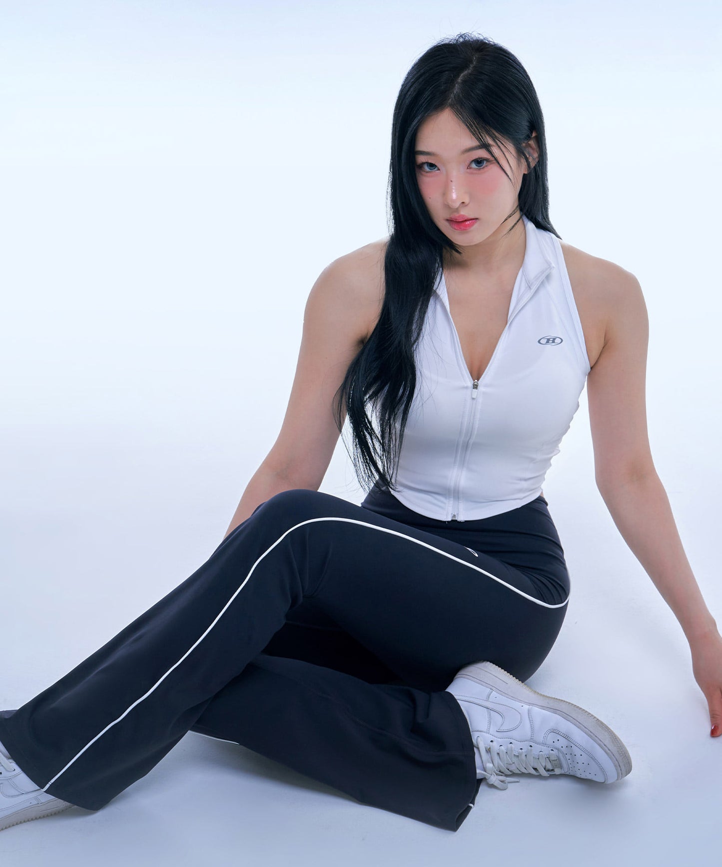 ACTIVE LINE FULL ZIP-UP TANK TOP [WHITE]