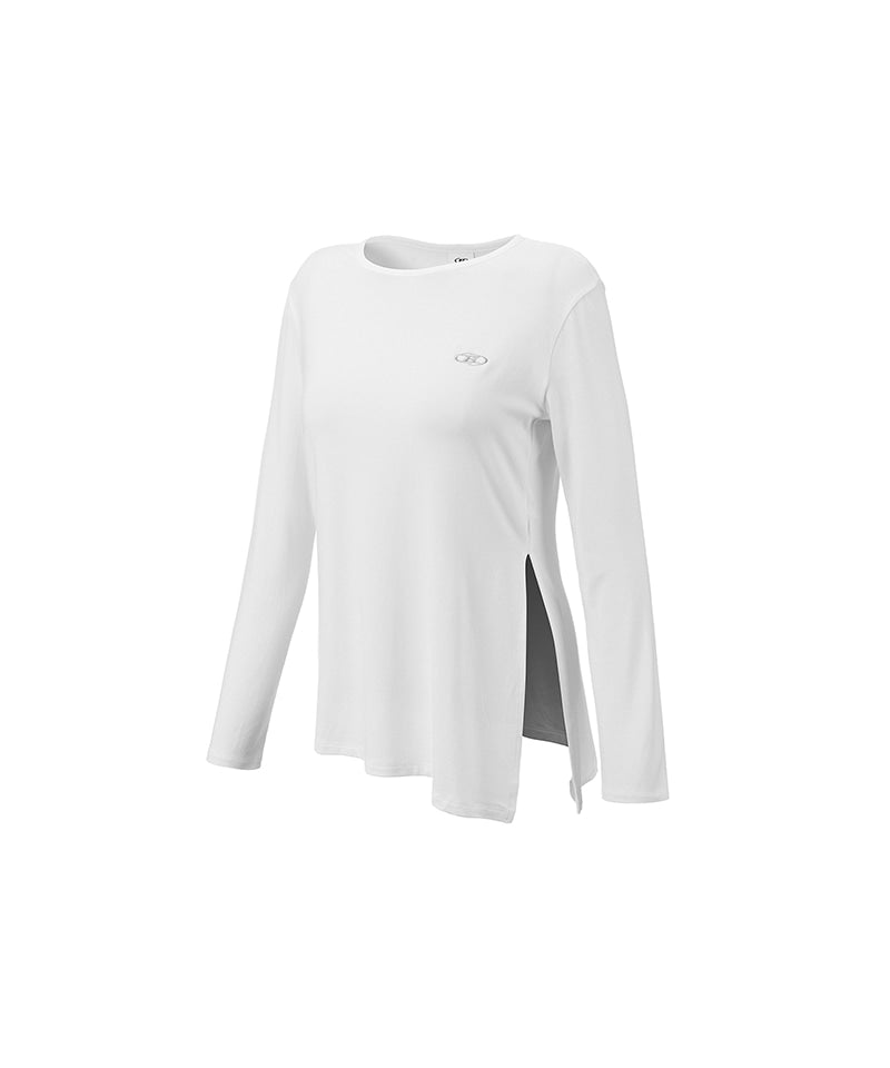 W MODAL TIE LONG SLEEVE [WHITE]
