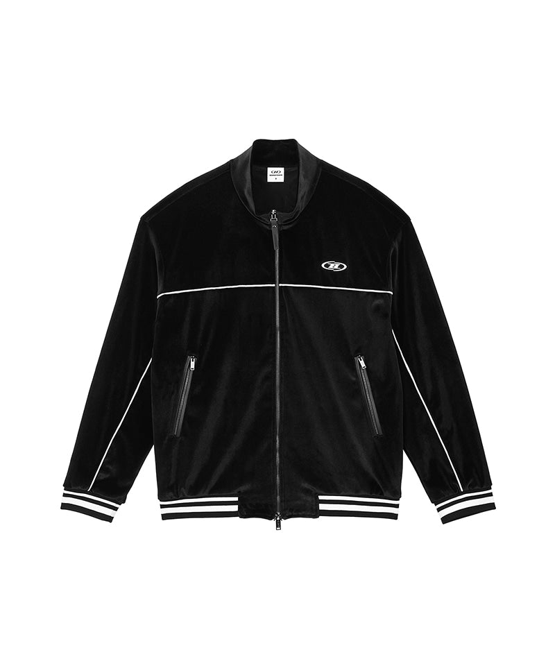 TRACK LINE VELVET JACKET [BLACK]