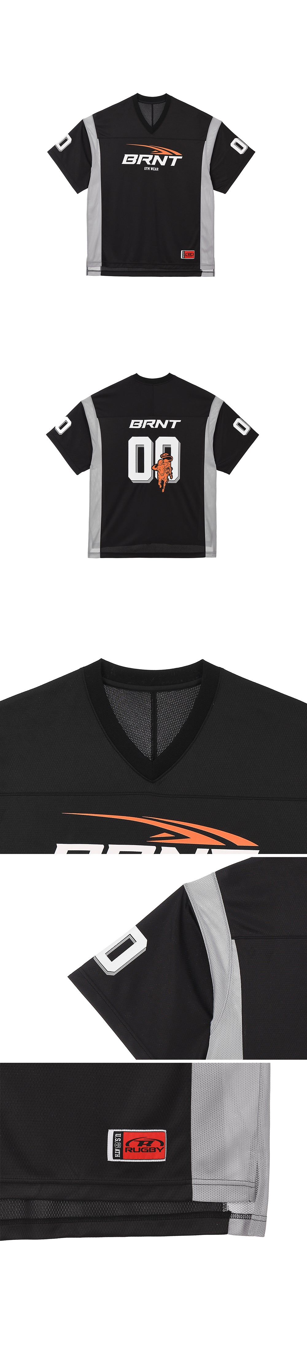 [4/7 Sale] MESH FOOTBALL JERSEY T-SHIRTS [BLACK]