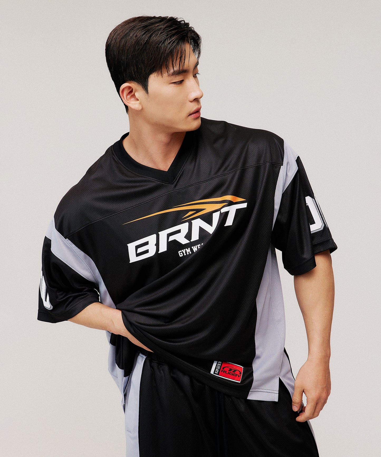 [4/7 Sale] MESH FOOTBALL JERSEY T-SHIRTS [BLACK]