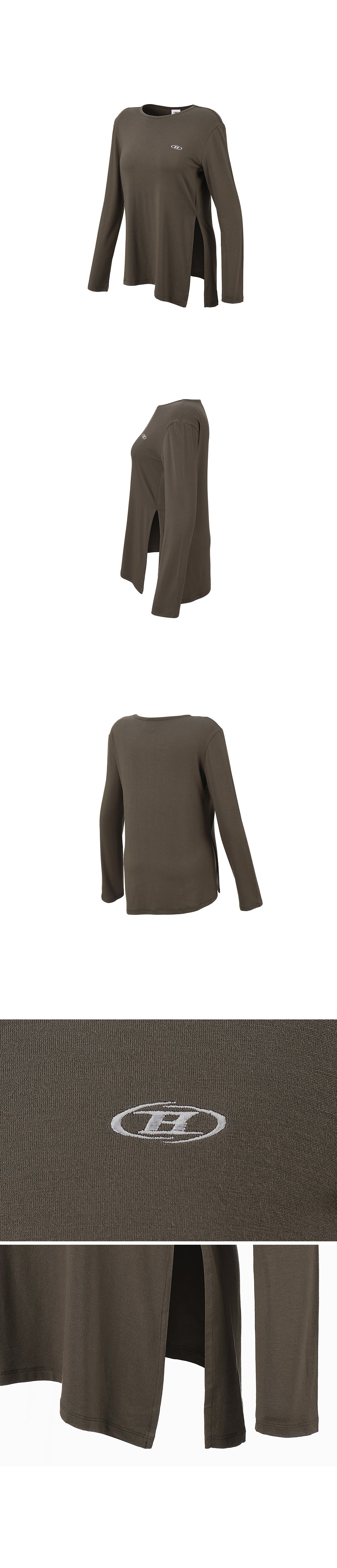 W MODAL TIE LONG SLEEVE [BROWN]