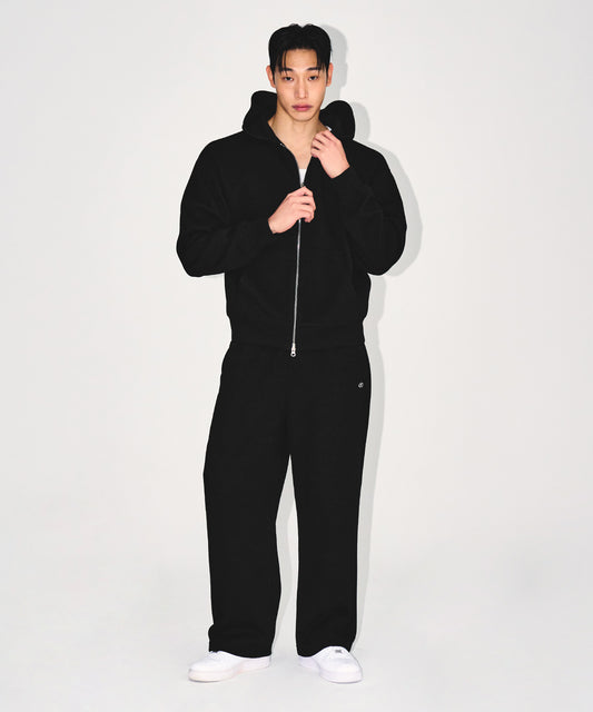 KNIT LIKE WIDE PANTS [BLACK]