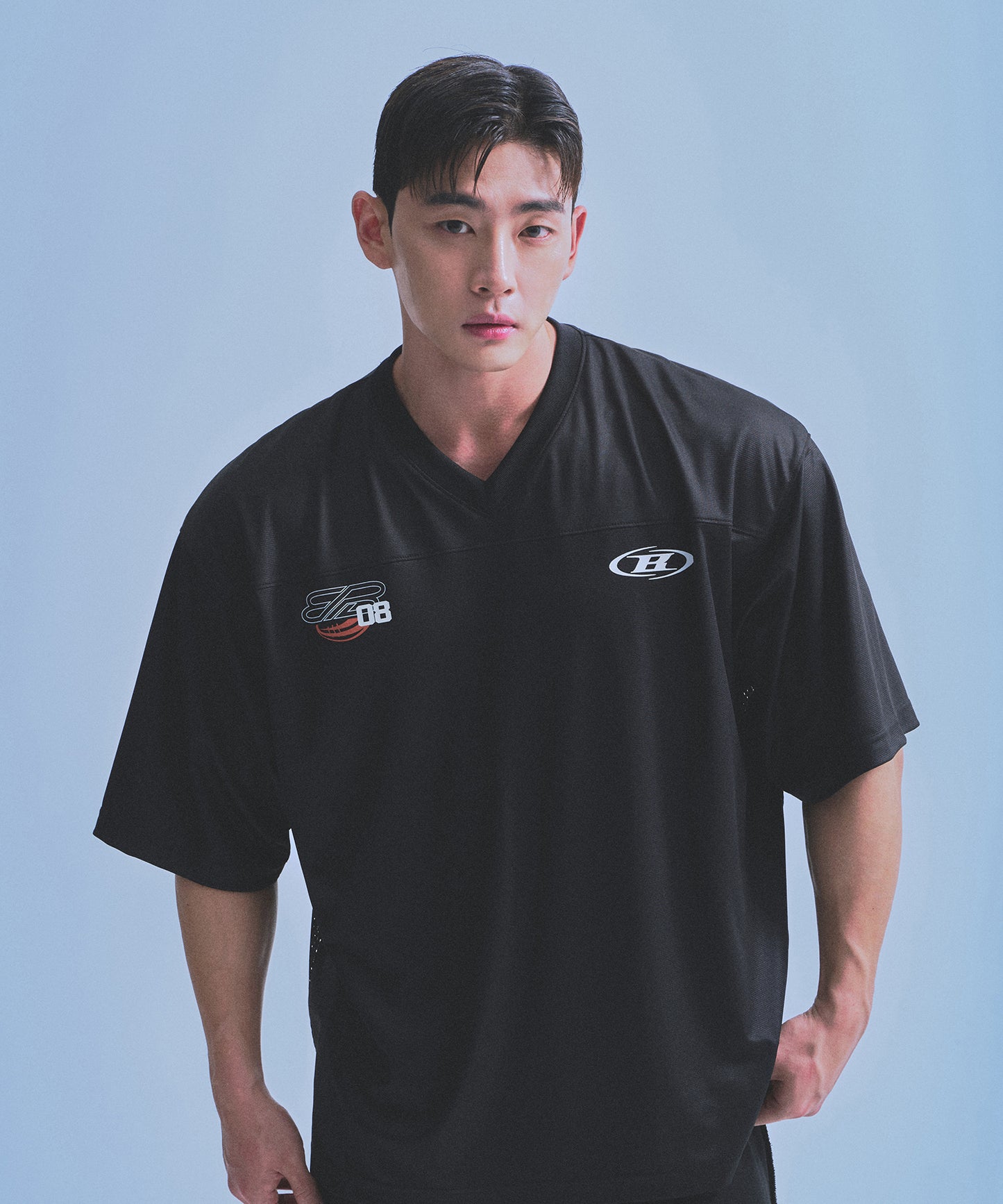 08 RUGBY JERSEY T-SHIRTS [BLACK]