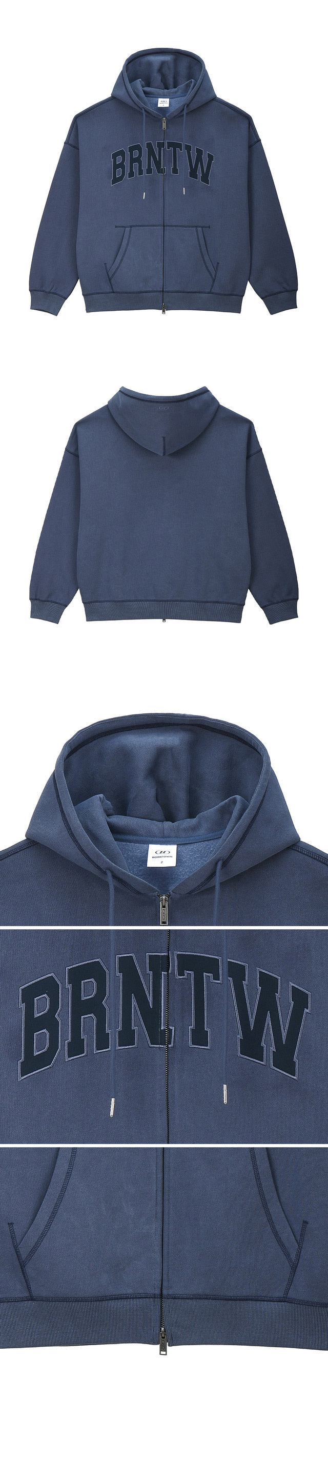 [12/16 Delivery] PIGMENT DYEING HOODIE ZIP-UP [BLUE]