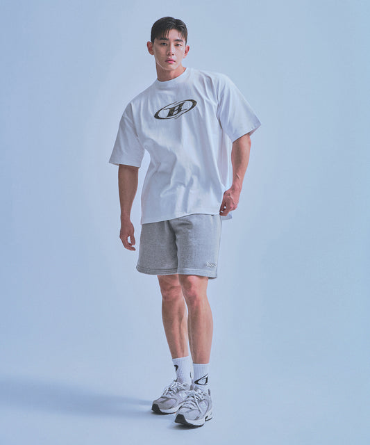 CHROME B HALF PANTS_SHORT VER [MELANGE GREY]