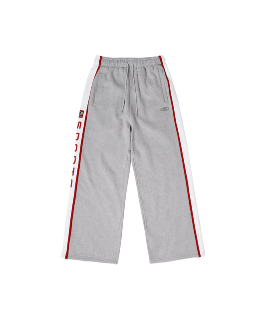 FLEECE CHROME B SPORTS LINE SEMI WIDE PANTS [MELANGE GREY]