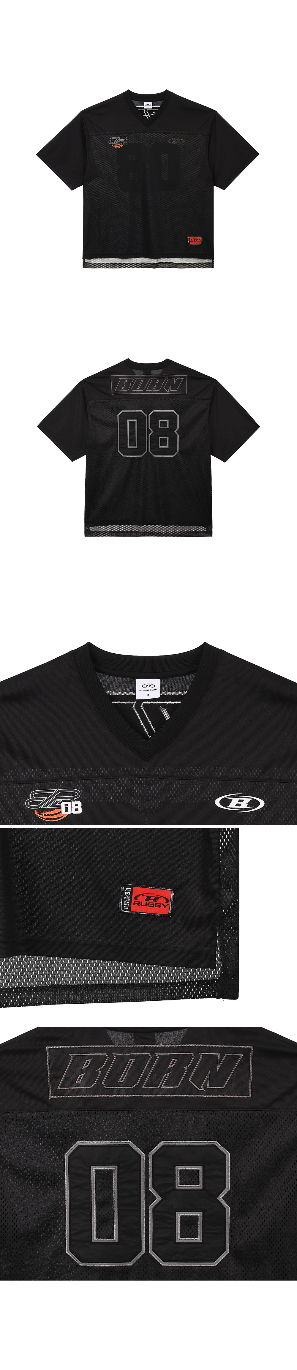 08 RUGBY JERSEY T-SHIRTS [BLACK]