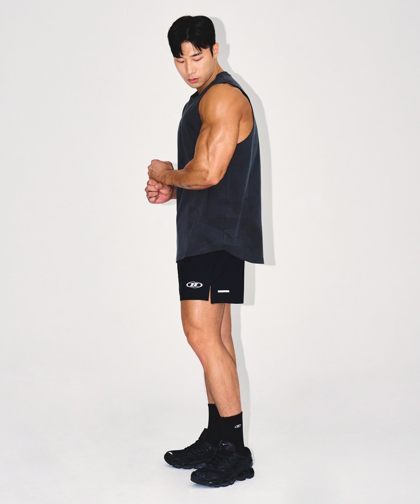 SILVER B PIGMENT DYING SLEEVELESS [CHARCOAL]