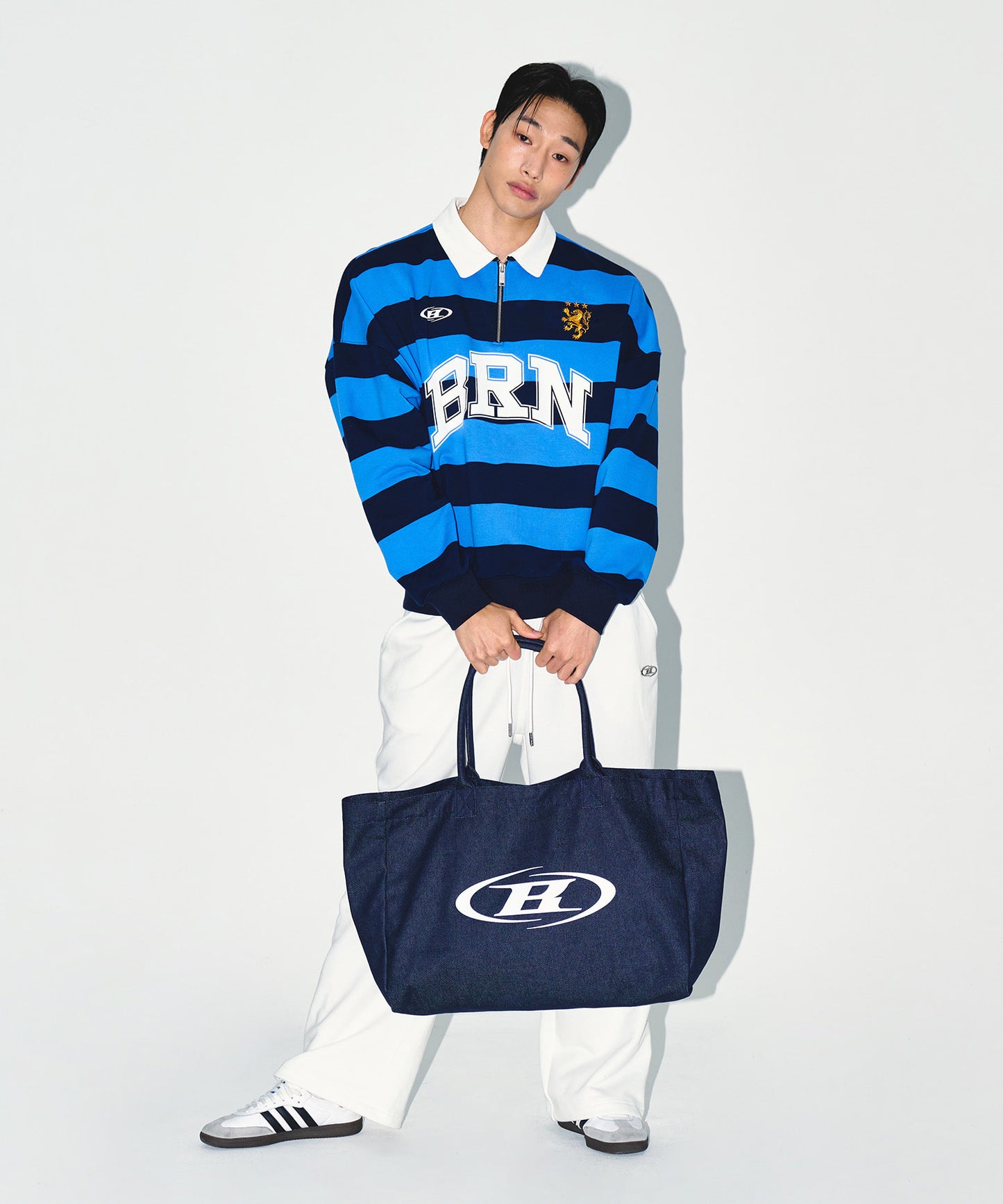 SYMBOL B LOGO SHOPPER BAG [MID DENIM]