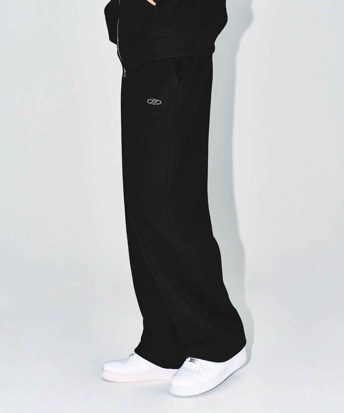 KNIT LIKE WIDE PANTS [BLACK]