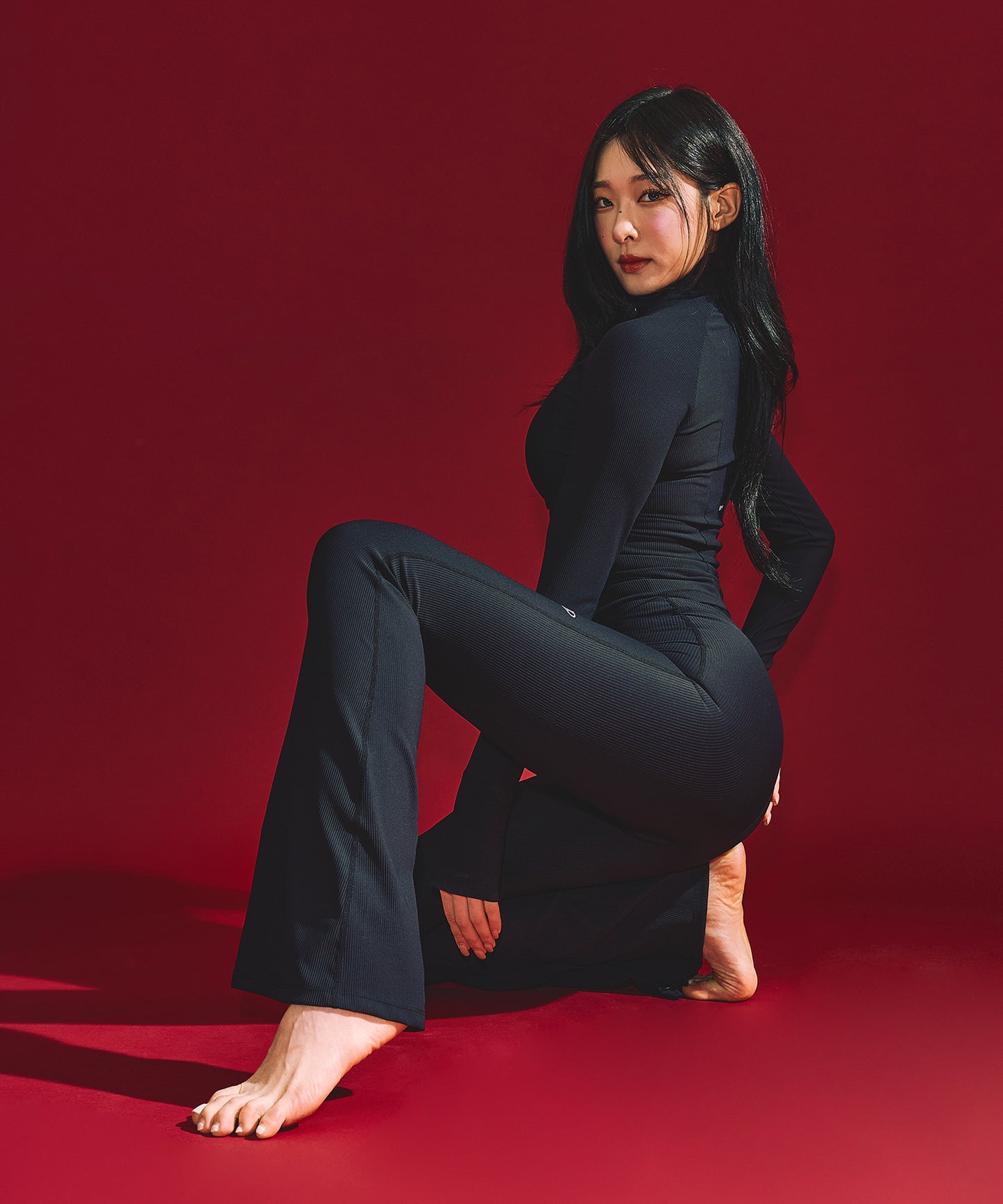 W B-FLEX BOOTS CUT LEGGINGS [BLACK]