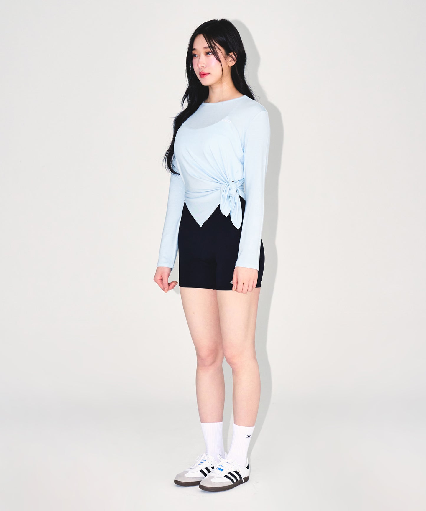 W MODAL TIE LONG SLEEVE [SKY BLUE]