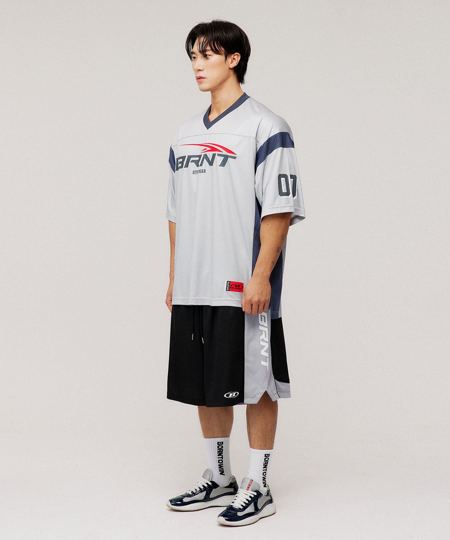 [4/7 Sale] MESH FOOTBAL JERSEY T-SHIRTS [SILVER]