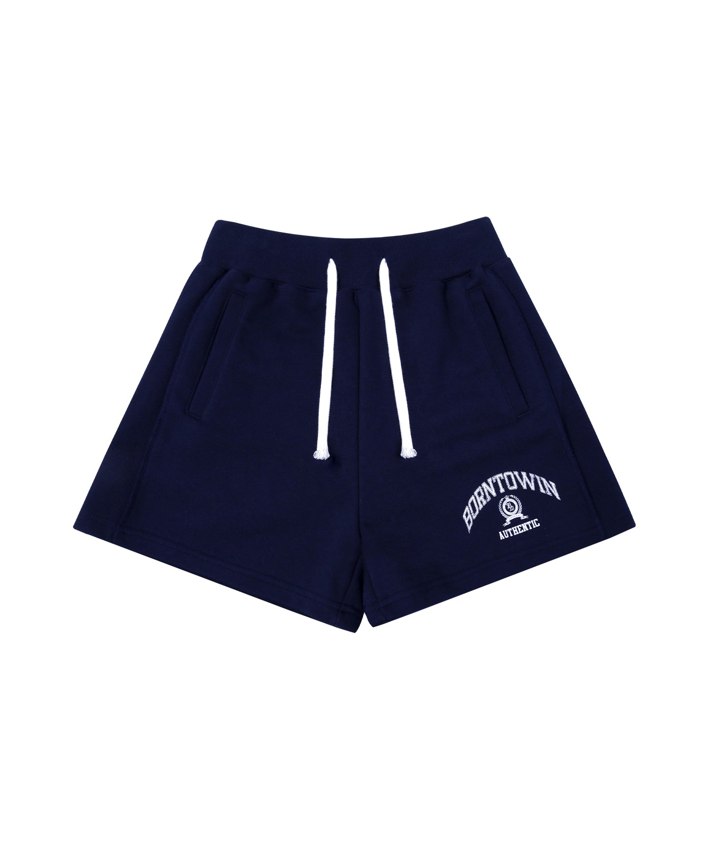 SIDE RIBBED EMBLEM SHORTS [NAVY]