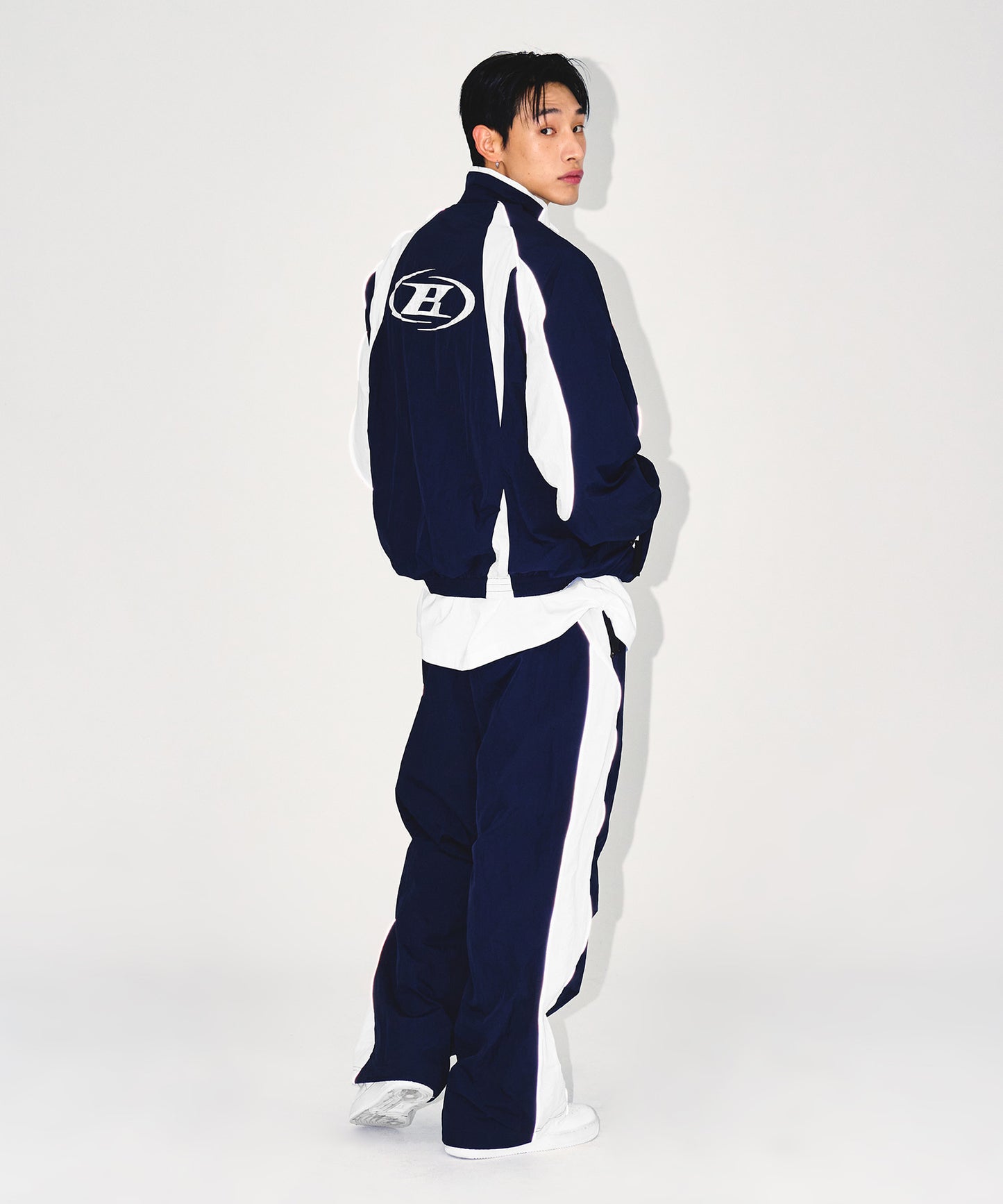 NYLON BLOCK STRING PANTS [NAVY]