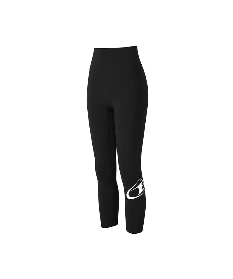 W SYMBOL B FLEECE LONG LEGGINGS [BLACK]