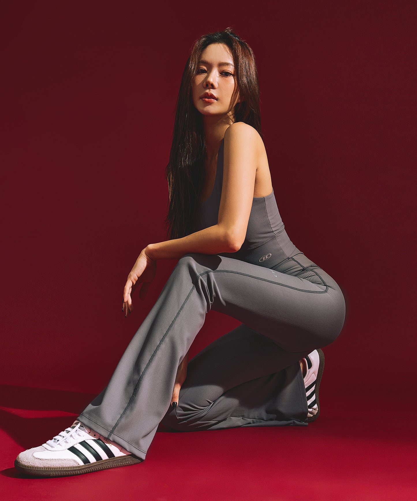 W B-FLEX BOOTS CUT LEGGINGS [CHARCOAL]