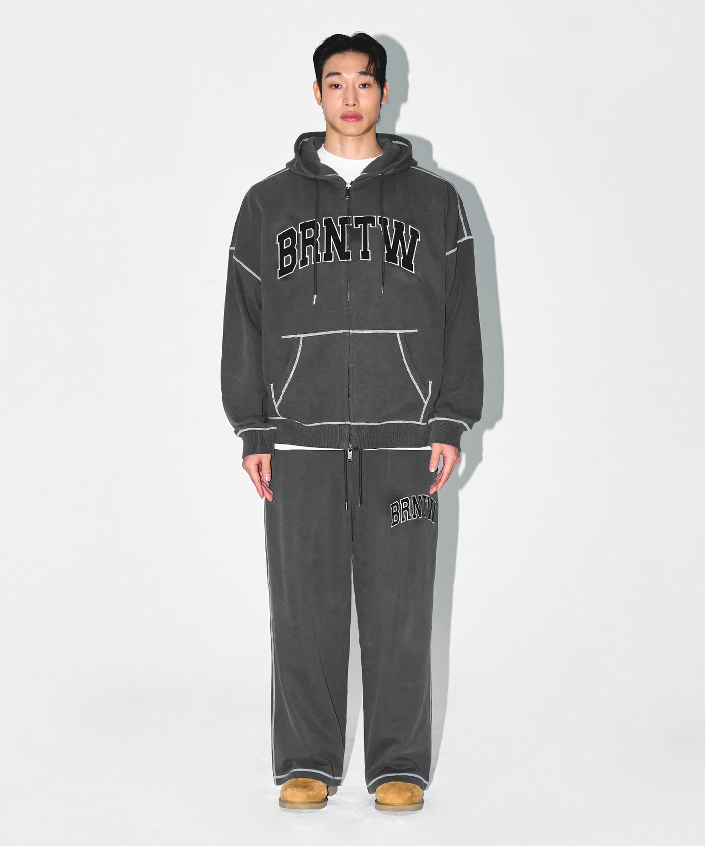 [12/16 Delivery] PIGMENT DYEING HOODIE ZIP-UP [CHARCOAL]