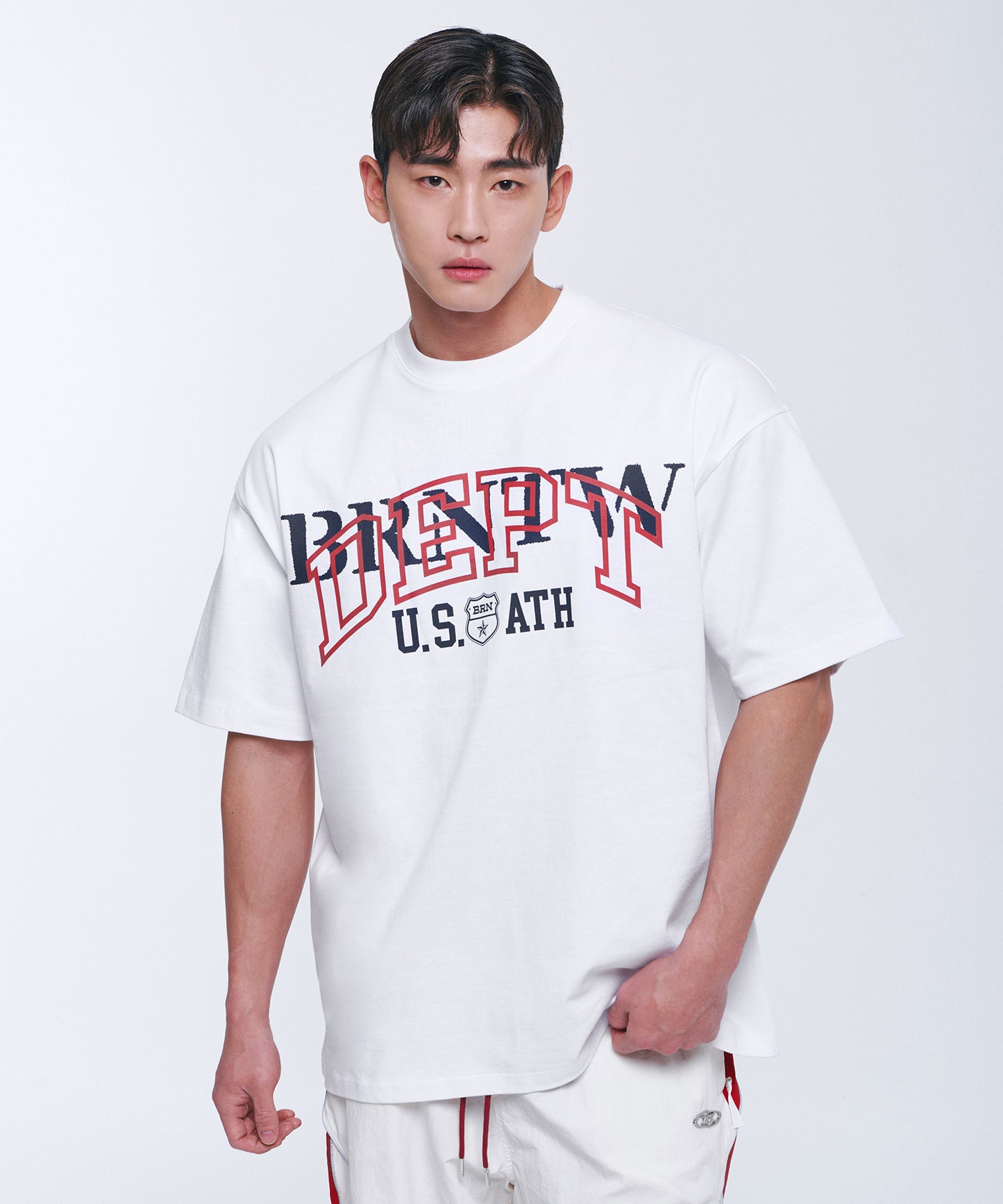 DEPT BACK CUTTING SEMI OVER FIT T-SHIRTS [WHITE]