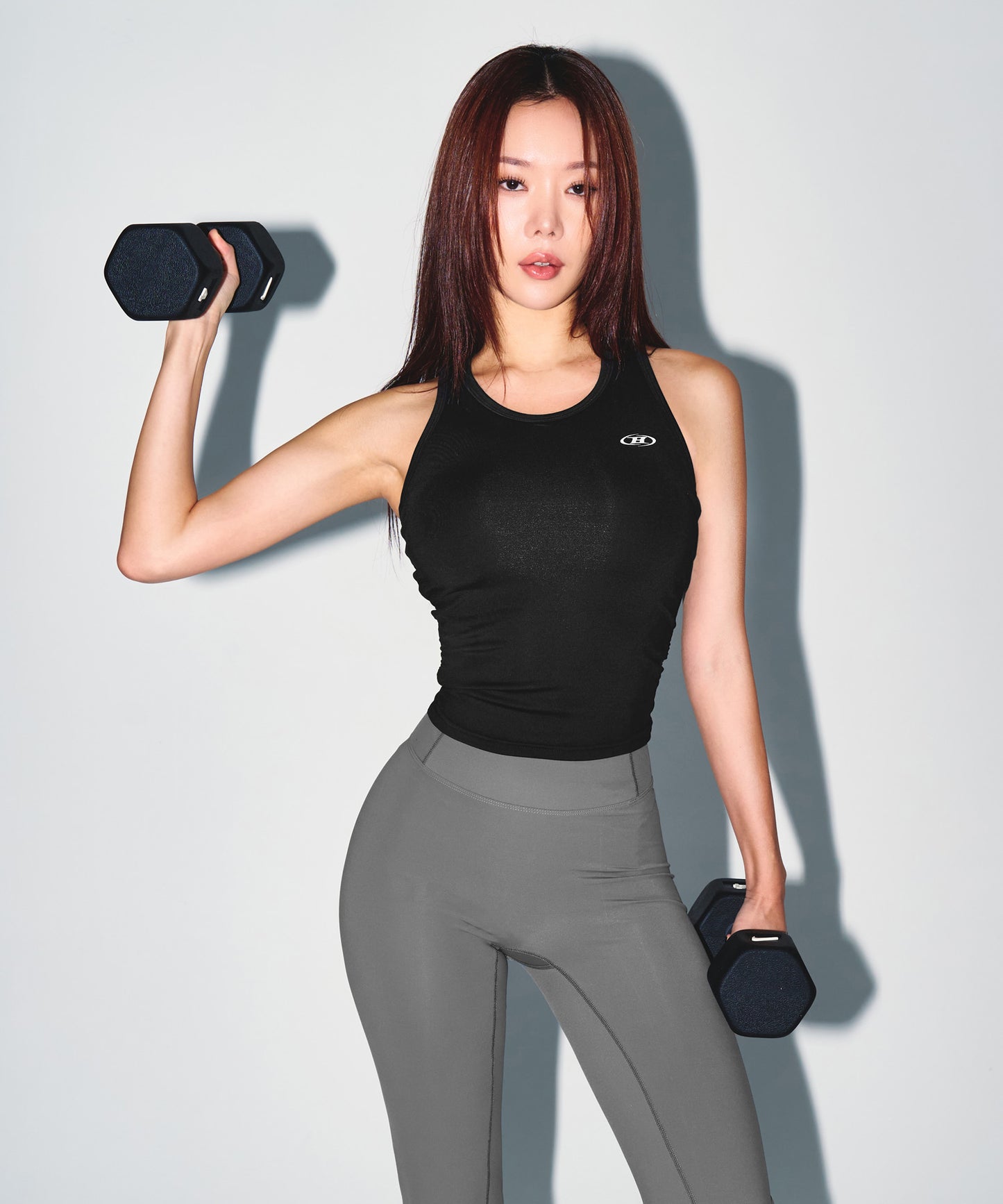 W BRN RACER BACK SLEEVELESS [BLACK]