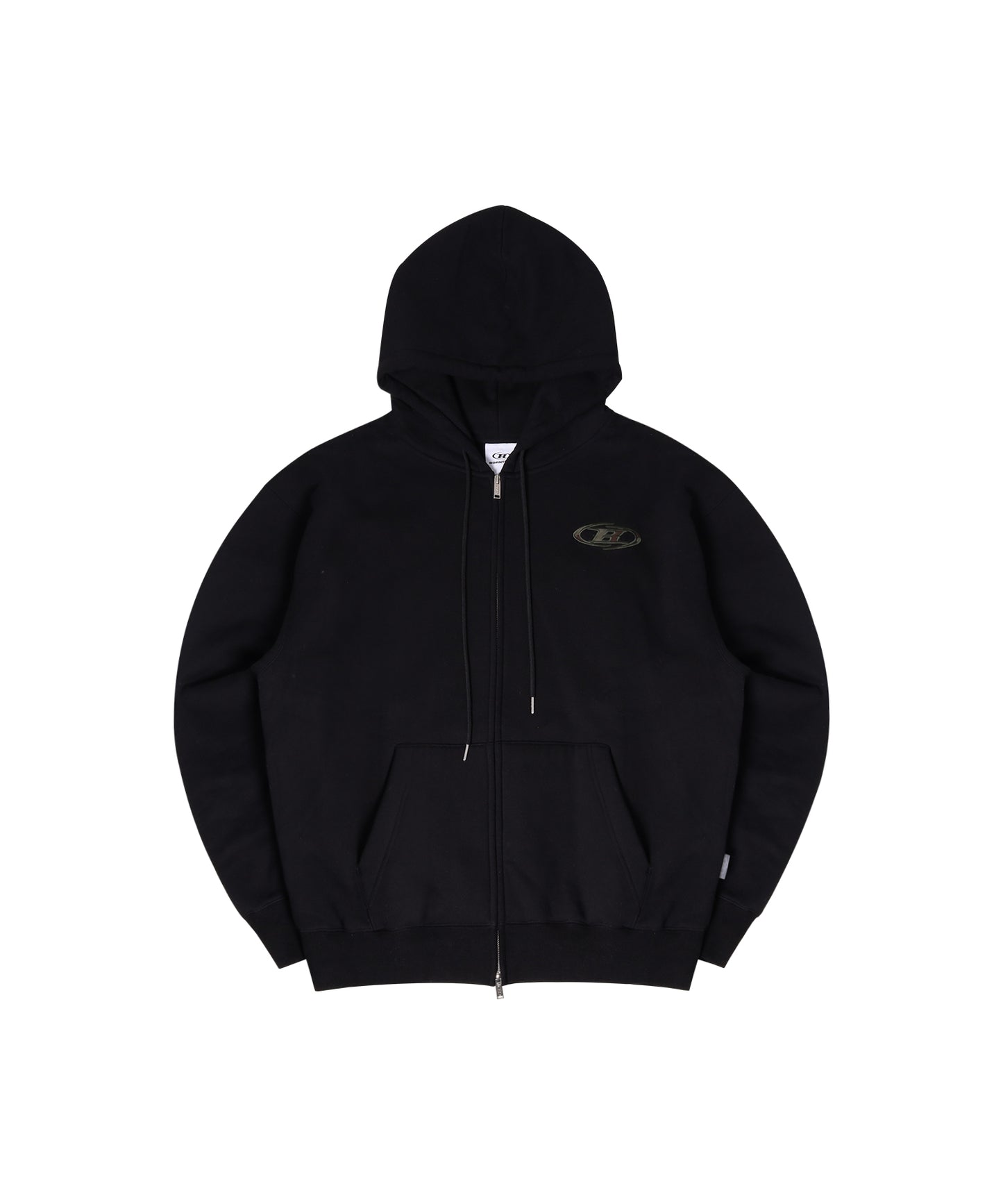 FLEECE CAMO HOODIE ZIP-UP [BLACK]