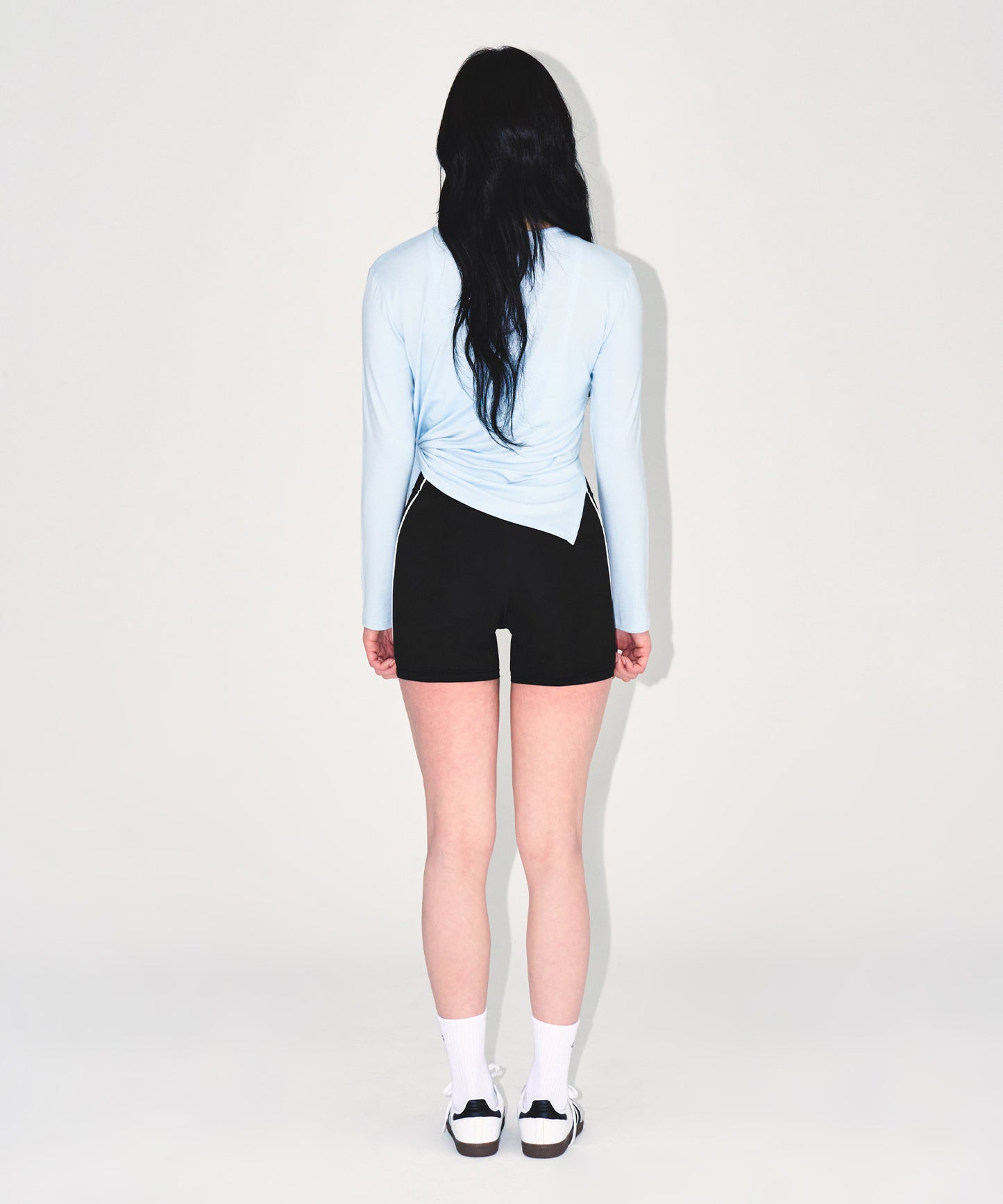 W MODAL TIE LONG SLEEVE [SKY BLUE]