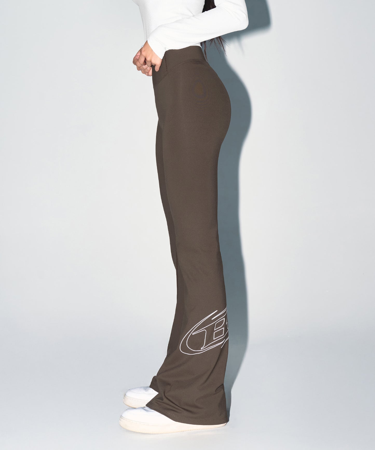 W STROKE B FLEECE BOOTS CUT LEGGINGS [BROWN]