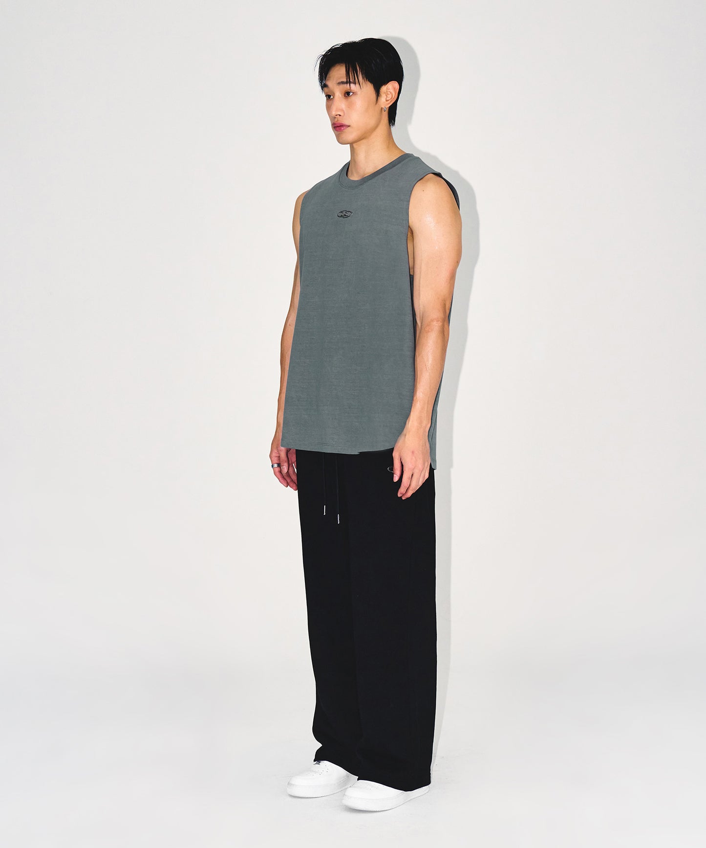 SILVER B PIGMENT DYING SLEEVELESS [ASHED GREEN]