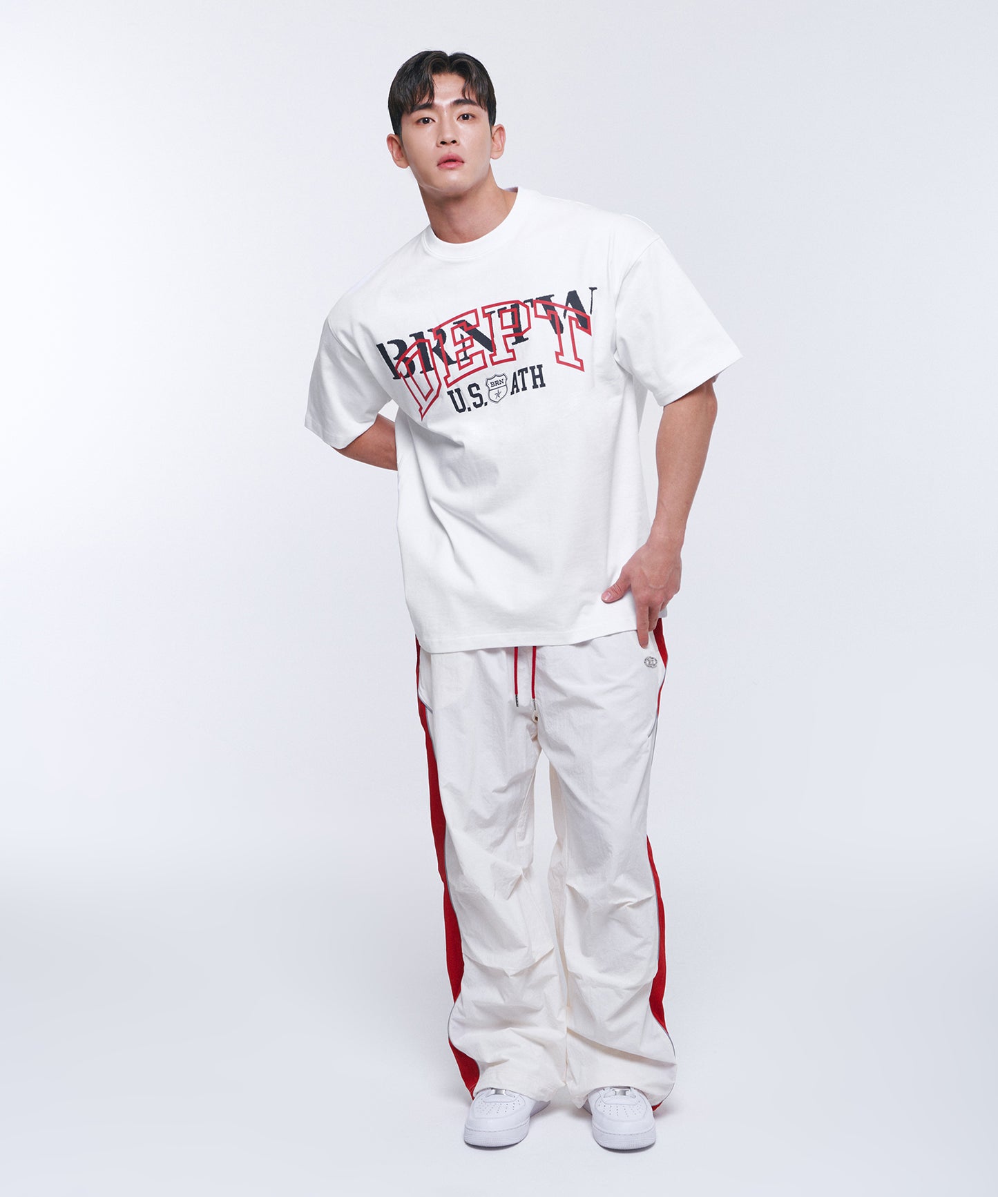 DEPT BACK CUTTING SEMI OVER FIT T-SHIRTS [WHITE]