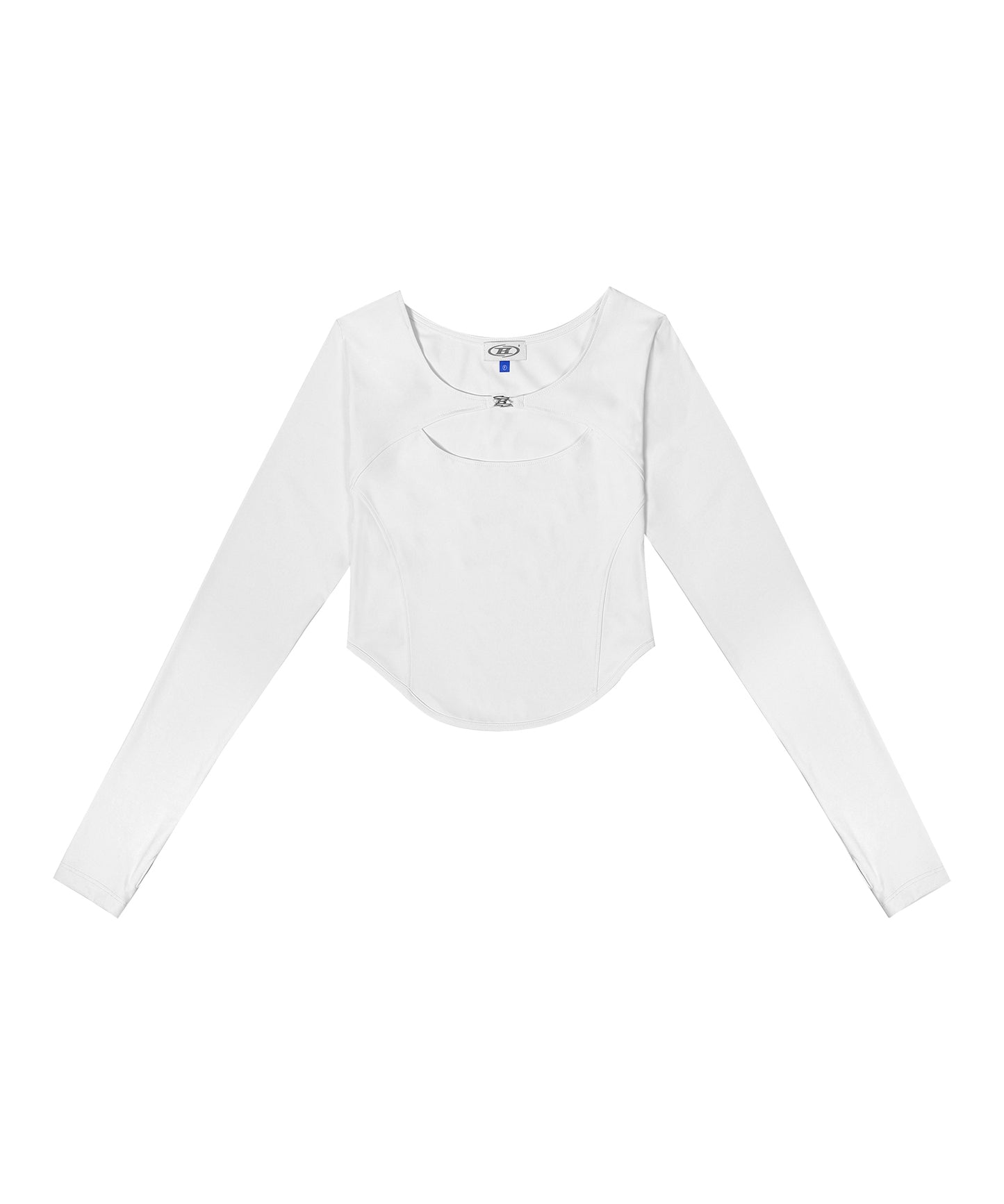 B-BUCKLE CUTOUT LONG SLEEVE [WHITE]