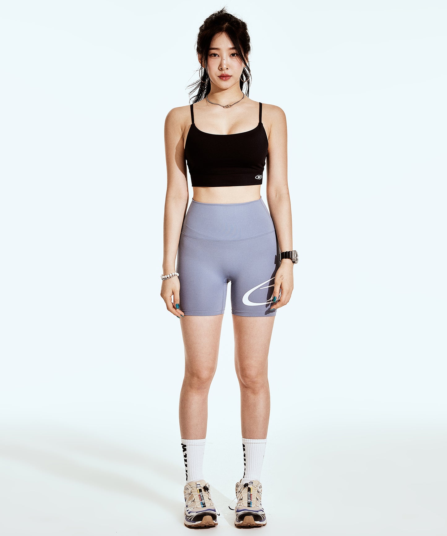 B LOGO 3.5 BIKER SHORTS [BLUE]