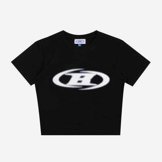 BLUR LOGO CROP TOP [BLACK]