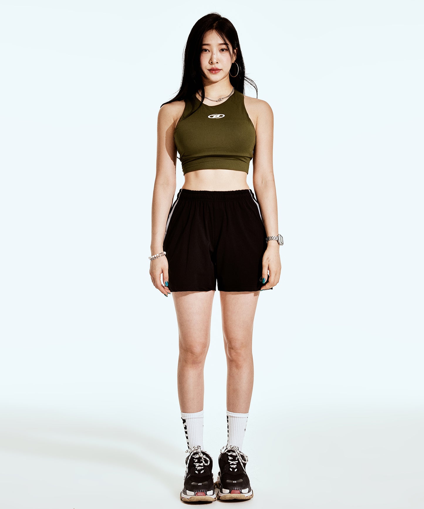 B SYMBOL TANK TOP [KHAKI]