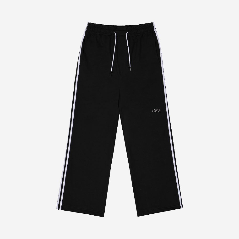 CHROME B LOGO TRACK LINE WIDE PANTS [BLACK]