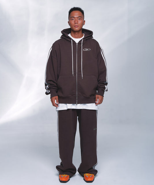 CHROME B LOGO TRACK LINE WIDE PANTS [BROWN]