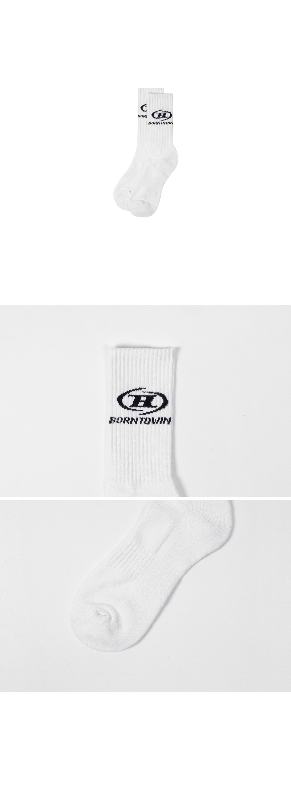 SYMBOL B LOGO SOCKS [WHITE]