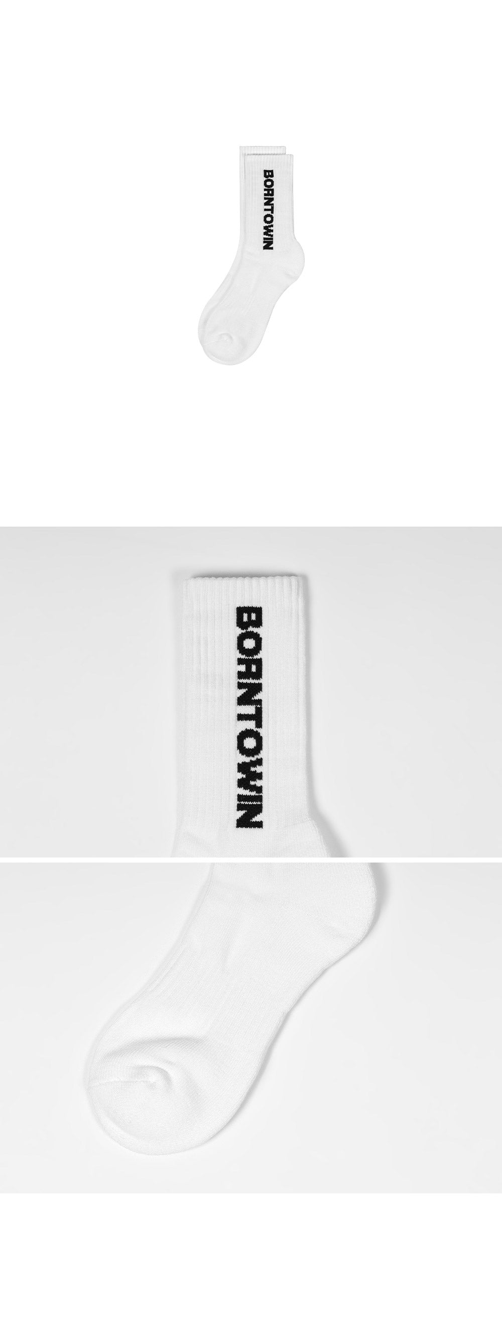 BORNTOWIN LOGO SOCKS [WHITE]