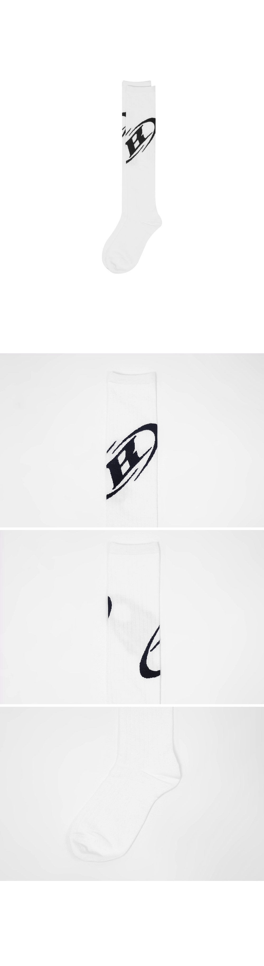 BIG B LOGO KNEE SOCKS [WHITE]