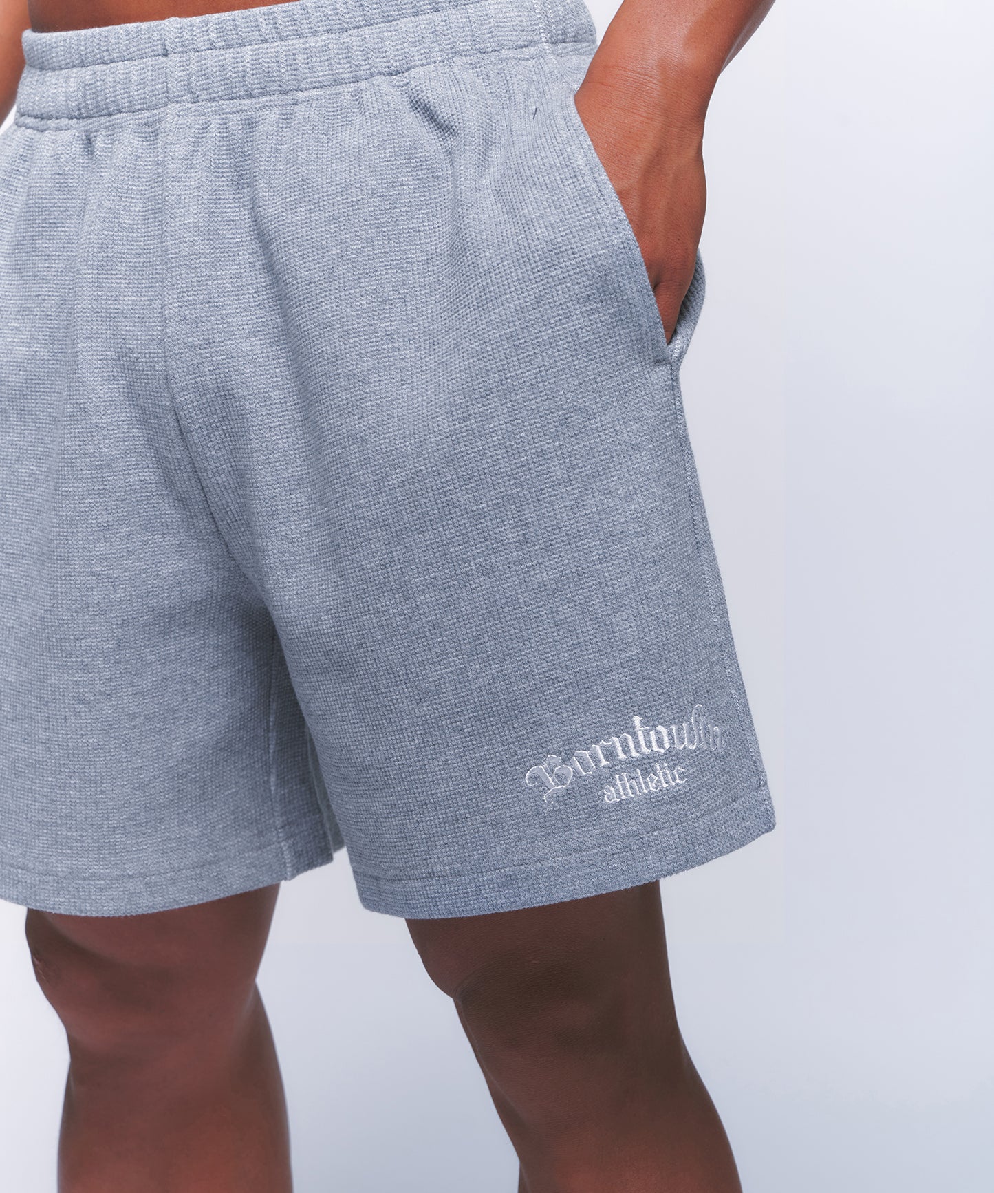 WAFFLE HALF PANTS SHORT VER [MELANGE GREY]